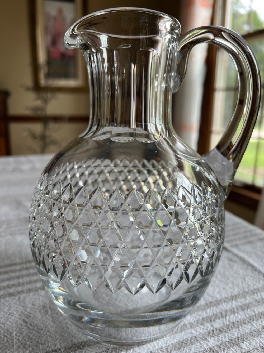 Baccarat Lucullus Crystal Pitcher with Diamond-Cut Pattern. Pre owned.
